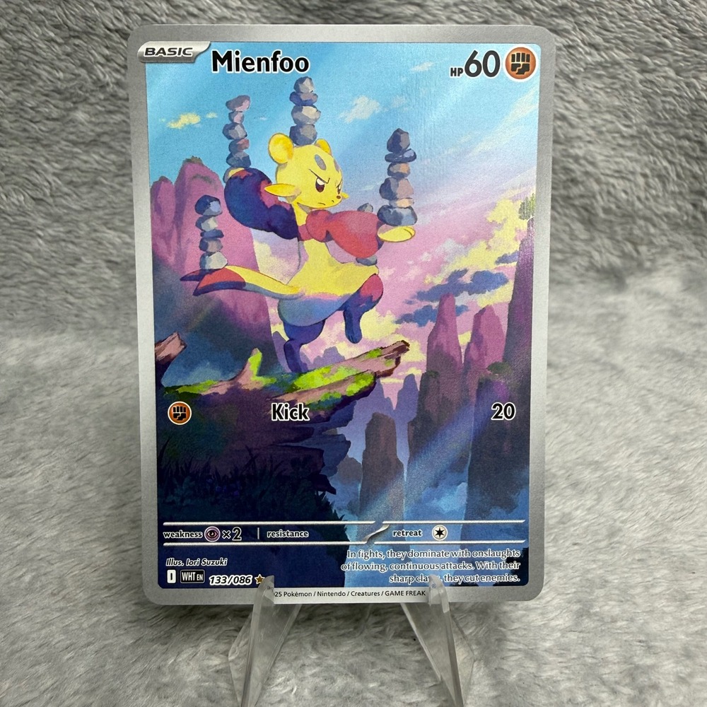 Pokemon Mienfoo 133/086 Illustration Rare Twilight Masquerade SV06 Full Art Card